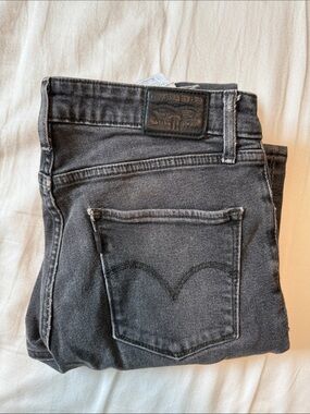 Levi's Ripped High Rise Skinny Washed Black Denim Jeans
